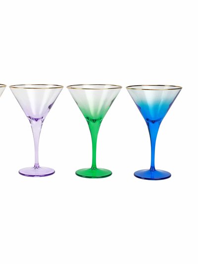 Viva by Vietri Rainbow Jewel Tone Assorted Martini Glasses - Set of 4 product
