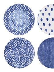 Santorini Assorted Dinner Plates - Set of 4 - Blue