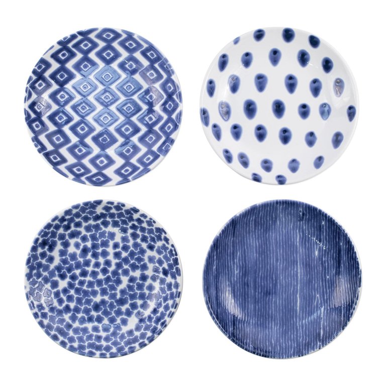 Santorini Assorted Pasta Bowls - Set Of 4 - Blue