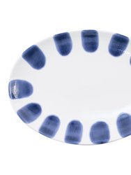 Santorini Dot Small Oval Platter - Blue