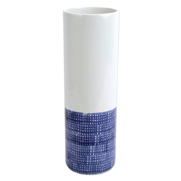 Santorini Geo Tall Vase - Blue