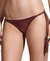 Solid Side Tie Bikini Bottom In Burgundy - Burgundy