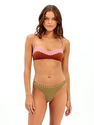 Laila Block Top - Pistachio Camel - Pistachio Camel