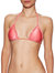 Women's Ripple Tri Cup Halter Tie Strap Bikini Top In Guava Pink - Guava Pink