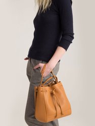 The Bucket Crossbody Handbag - Caramel