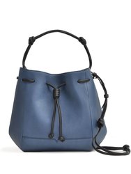 The Bucket Crossbody Handbag - Denim & Black - Denim / Black