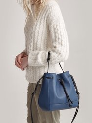 The Bucket Crossbody Handbag - Denim & Black