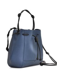 The Bucket Crossbody Handbag - Denim & Black