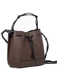 The Bucket Crossbody Handbag - Taupe & Black