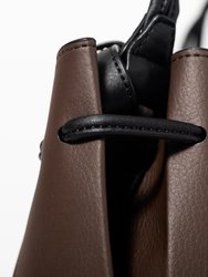 The Bucket Crossbody Handbag - Taupe & Black