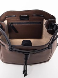 The Bucket Crossbody Handbag - Taupe & Black