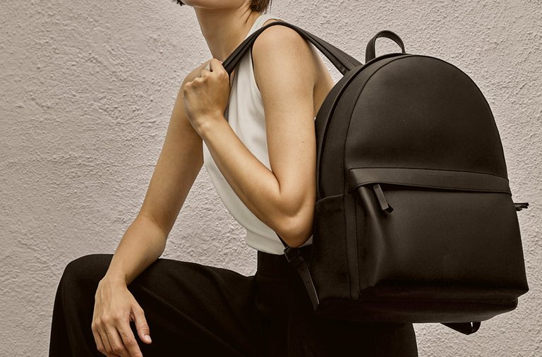 The Classic Backpack - Taupe And Black