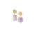 Gold Dome + Amethyst Earrings - Amethyst