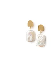 Gold Dome + Freshwater Pearl Earrings - Gold