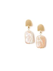 Gold Dome + Peachy Pearl Earrings - Peachy Pearl