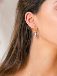 Gold Dome + Pyrite Earrings