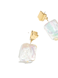 Gold Layered Dome + Freshwater Pearl Earrings - Gold