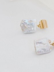 Gold Layered Dome + Freshwater Pearl Earrings