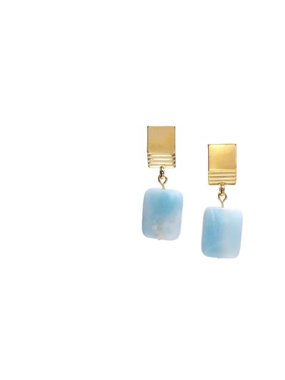 VUE by SEK Gold Layered Square + Amazonite Earrings product