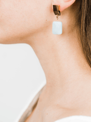 Gold Layered Square + Amazonite Earrings