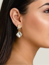 Gold Layered Square + Mother-of-Pearl Earrings