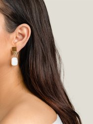 Gold Layered Square + Mother-of-Pearl Earrings