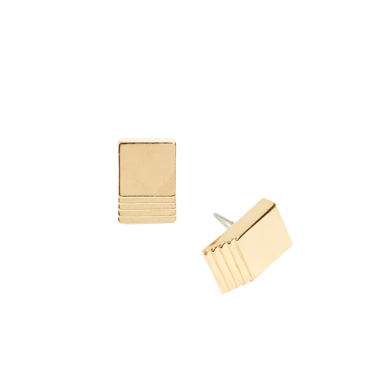 Gold Layered Square Studs - Gold