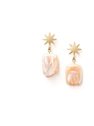 Gold Star + Peachy Pearl Earrings - Peachy Pearl