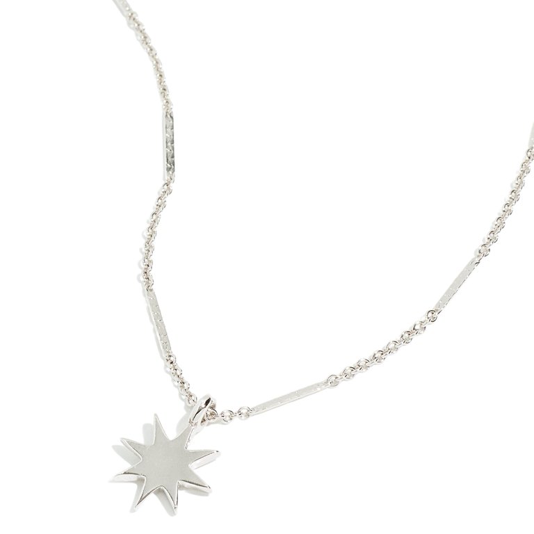 Rhodium Star Necklace - Silver