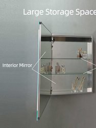 Erie Rectangular Silver Aluminum Recessed Or Surface Mount LED Mirror Medicine Cabinet