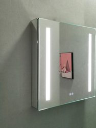 Erie Rectangular Silver Aluminum Recessed Or Surface Mount LED Mirror Medicine Cabinet