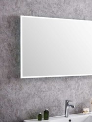 Huron 24.02" W x 30" H Rectangular Frameless Anti-Fog Wall Bathroom LED Vanity Mirror In Silver