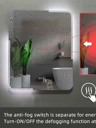 Michigan 24 in. W x 30 in. H Rectangular Frameless Anti-Fog Wall Bathroom LED Vanity Mirror In Silver