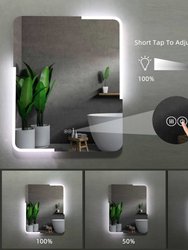 Michigan 24 in. W x 30 in. H Rectangular Frameless Anti-Fog Wall Bathroom LED Vanity Mirror In Silver