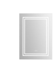 Ontario Rectangular Silver Aluminum Recessed Or Surface Mount LED Mirror Medicine Cabinet - Polished Grey