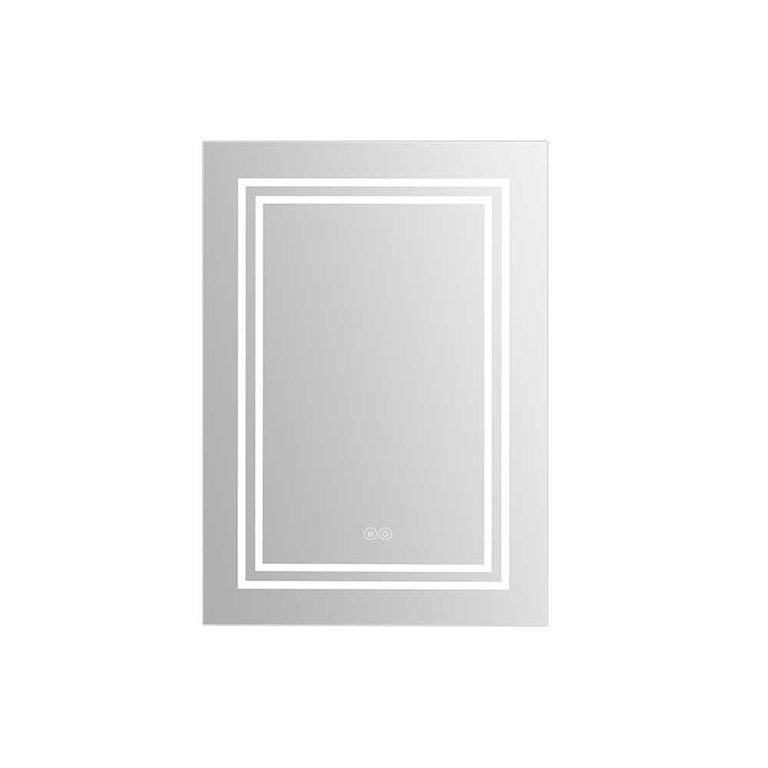 Ontario Rectangular Silver Aluminum Recessed Or Surface Mount LED Mirror Medicine Cabinet - Polished Grey
