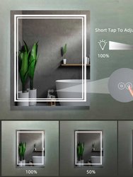 Victoria 24" W x 30". H Rectangular Frameless Anti-Fog Wall Bathroom LED Vanity Mirror in Silver