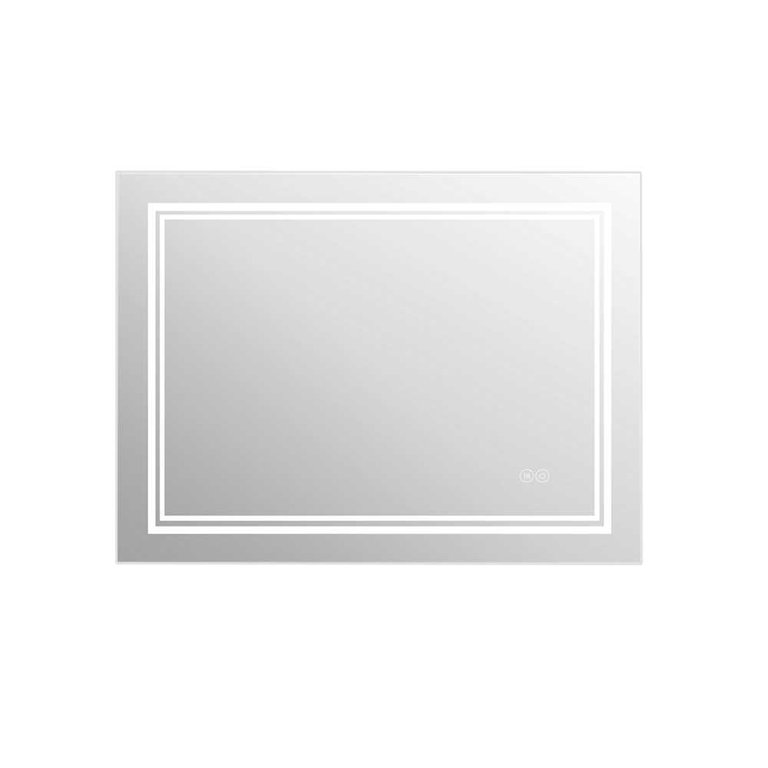 Victoria 24" W x 30". H Rectangular Frameless Anti-Fog Wall Bathroom LED Vanity Mirror in Silver - Matte Silver