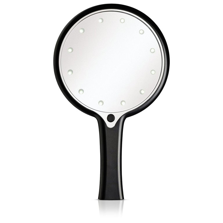 12 LED Lighted Hand Held Cosmetic Mirror