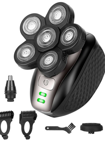 VYSN 5 In 1 Electric Razor For Bald Men Rechargeable Cordless Head Beard Trimmer Shaver Kit IPX6 Waterproof Dry Wet Grooming Kit With 3 Combs product