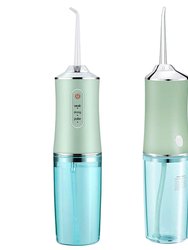 Cordless Oral Irrigator Water Flosser With 3 Modes, 4 Nozzles, & Detachable Water Tank For Travel - Green
