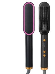 Electric Hair Straightener Brush Straightening Curler Brush Hot Comb 5 Temperature Adjustment 10S Fast Heating