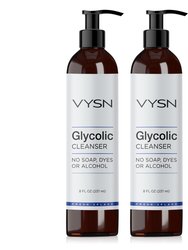 Glycolic Cleanser - No Soap, Dyes, or Alcohol - 2-Pack -  8 oz