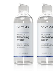 Micellar Cleansing Water - Gentle Formula Removes Makeup & Cleanses - 2-Pack - 16 oz