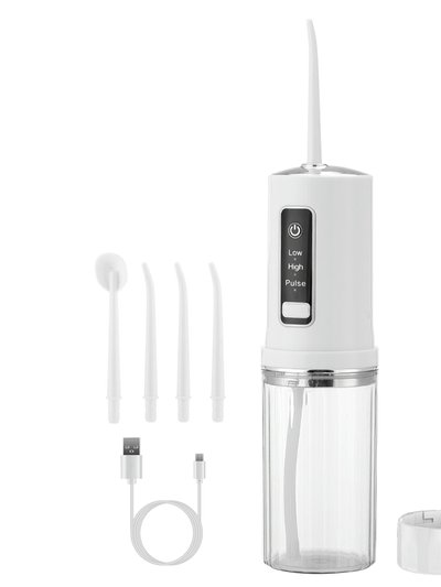 VYSN Portable Water Flosser Cordless Rechargeable Dental Oral Irrigator Waterproof Teeth Cleaner With 3 Modes 4 Nozzles 7.8oz Detachable Water Tank product