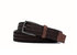 Men's Leather Stretch Belt With Croc Tabs And Buckle In Cigar/Gunmetal - Cigar/Gunmetal