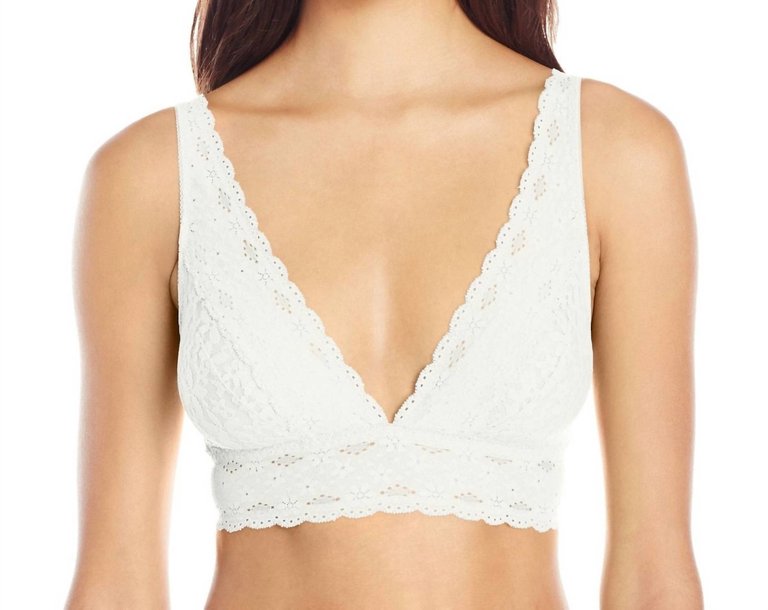 Halo Lace Soft Cup Bralette Bra In Ivory - Ivory