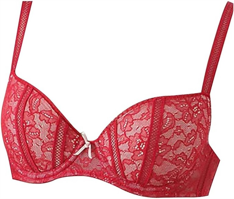 Women's Rhapsody In Lace Contour Underwire Bra In Jester Red - Jester Red