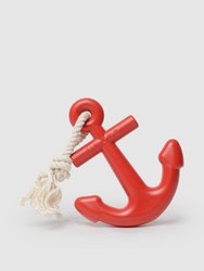 Anchors Aweigh Rubber Dog Toy - Cherry Anchor