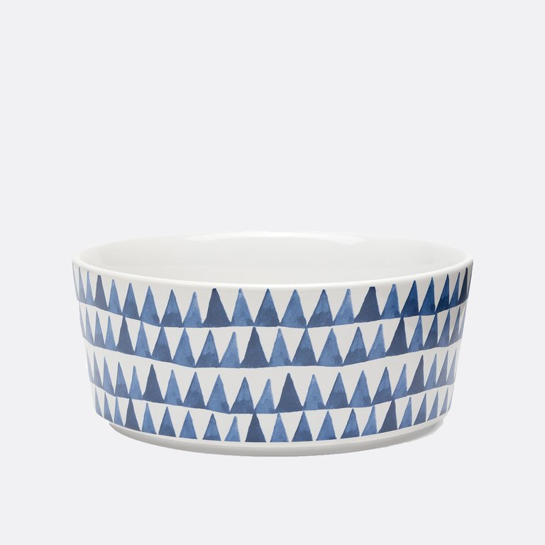 Shibori Printed Dog Bowl - Triangles